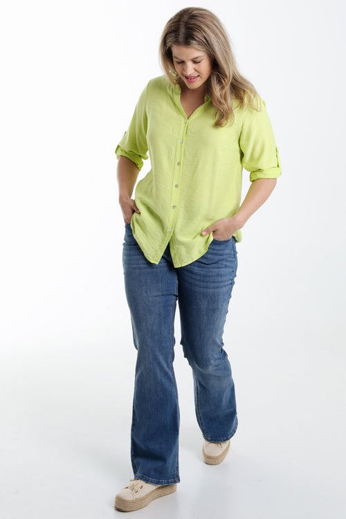 Blouse en viscose uni-Paprika-7