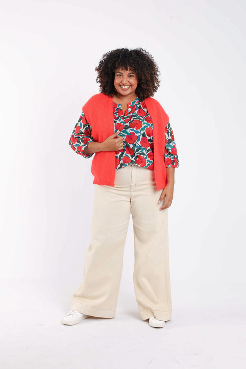 Gilet sans manches uni-Paprika-8