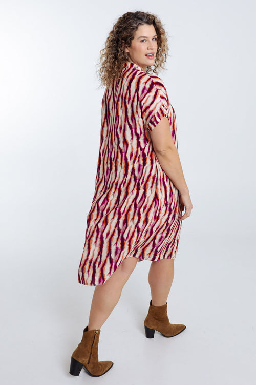 Robe en viscose imprimé ethnique-Paprika-2