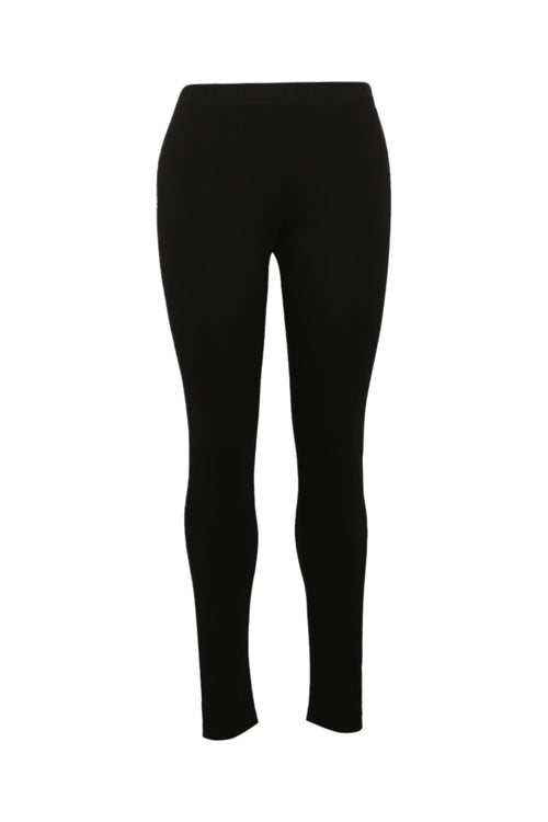 Legging long en coton bio uni-Paprika-1