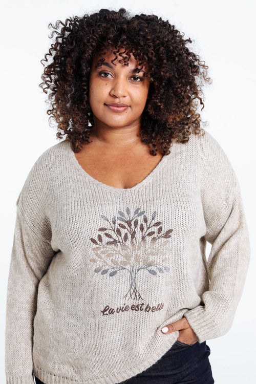Pull imprimé arbre de vie-Paprika-2