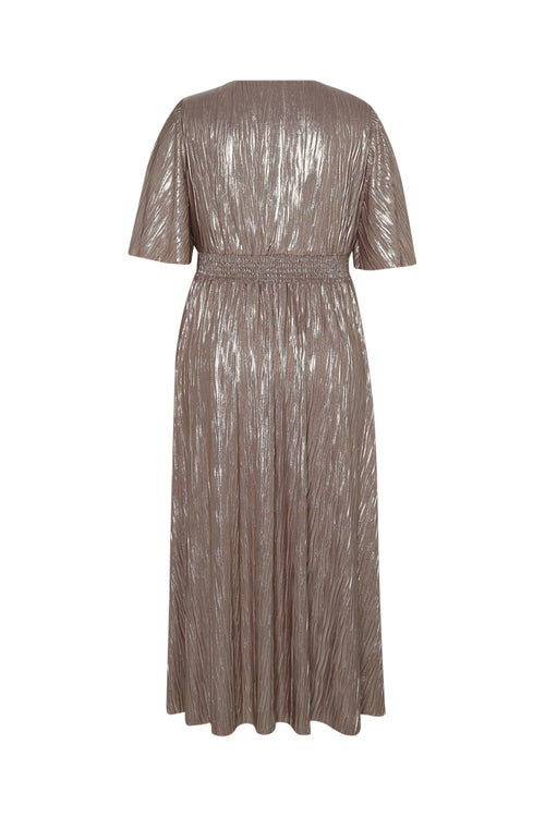 Robe plissée unie-Paprika-3