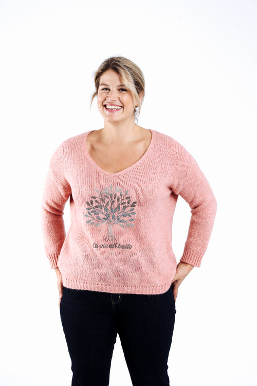 Pull imprimé arbre de vie-Paprika-2