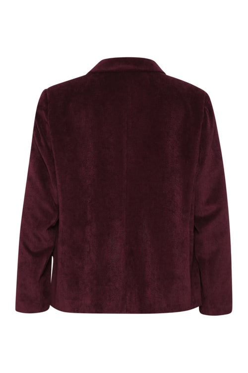 Blazer en velours côtelé uni-Paprika-2