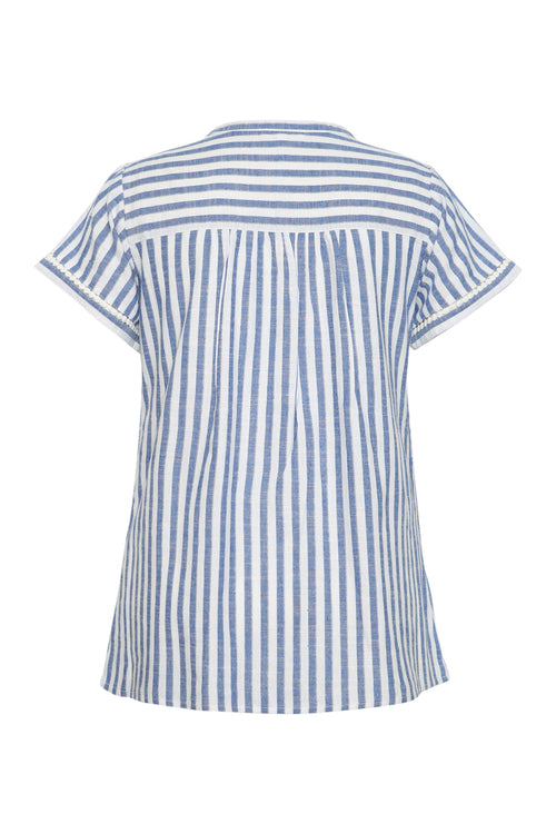 Top rayé avec foil et broderies-Paprika-10