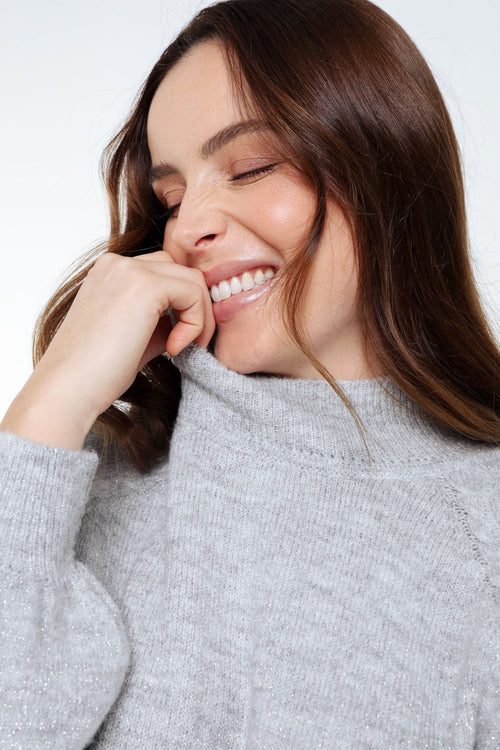 Pull uni avec lurex-Paprika-5