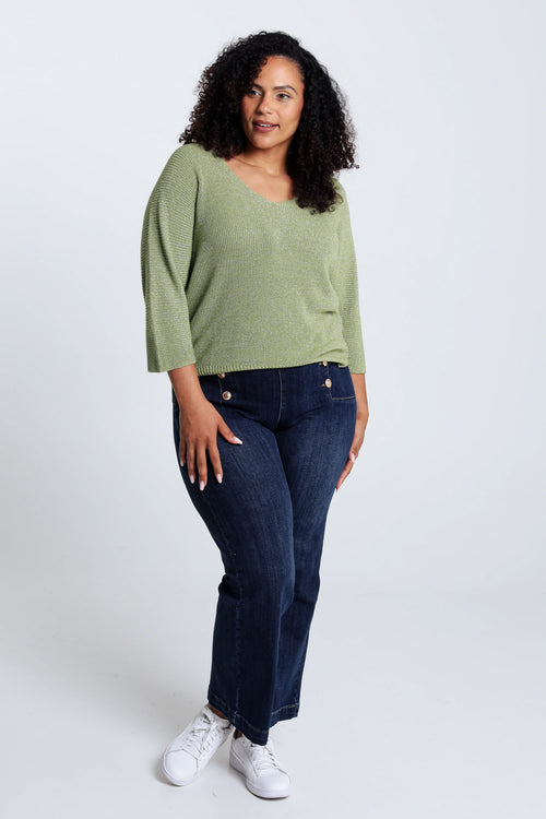 Pull  uni avec lurex-Paprika-7