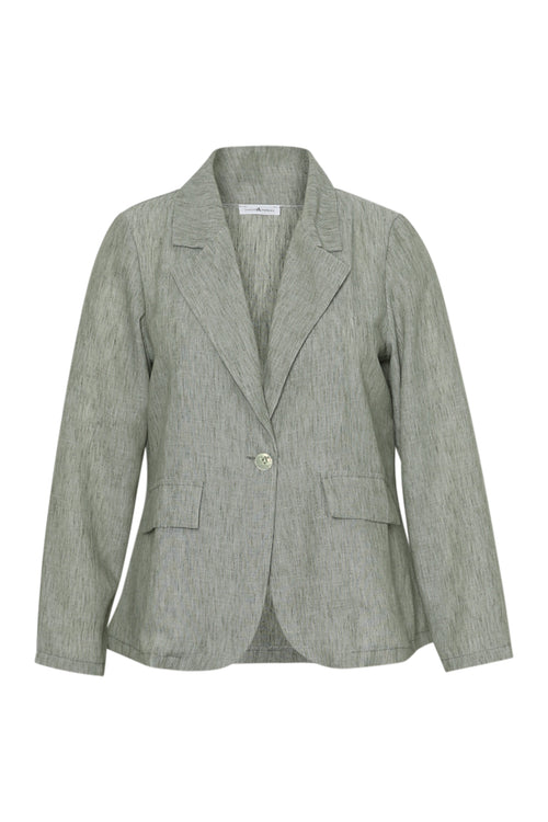 Blazer en viscose et lin uni-Paprika-9