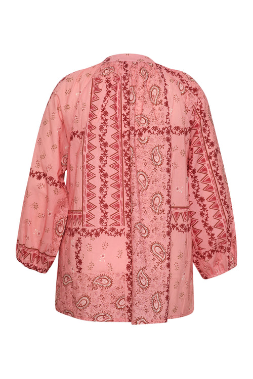 Blouse en coton imprimé bandana-Paprika-11