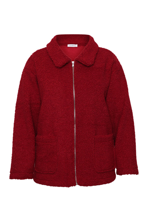 Manteau teddy uni-Paprika-8