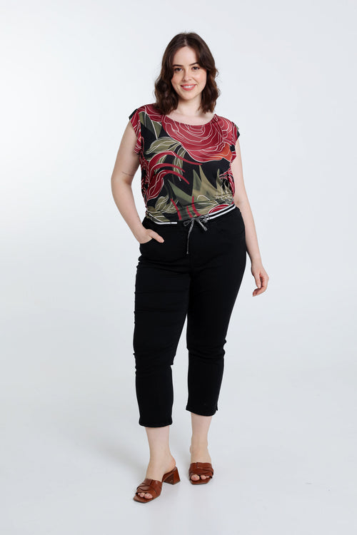 Jegging 3/4 Lolly en coton-Paprika-8