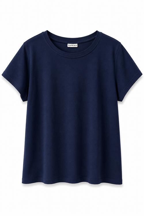 T-sshirt en coton uni-Paprika-1