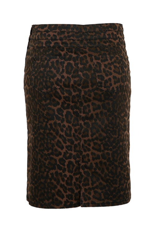 Jupe droite imprimé léopard-Paprika-11