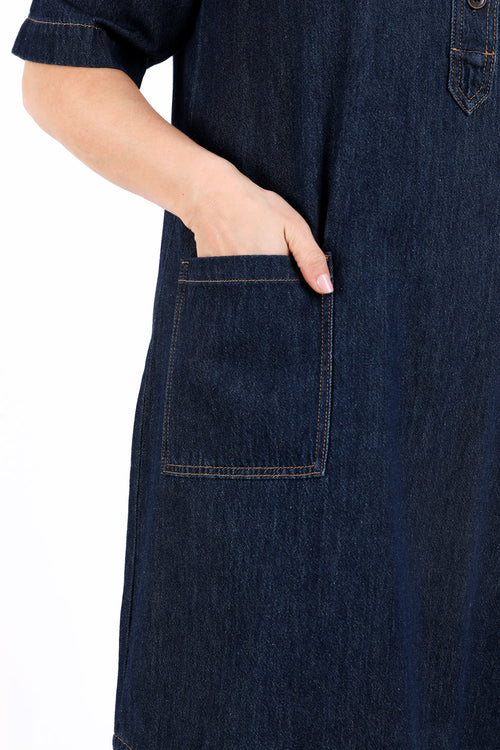 Robe courte en jeans-Paprika-4