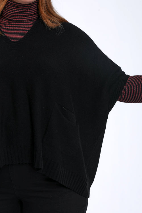 Pull court uni en viscose-Paprika-4