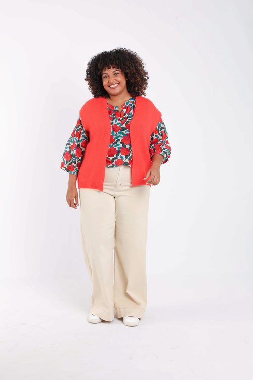 Gilet sans manches uni-Paprika-6