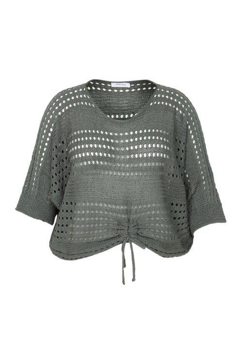 Pull filet rayé en viscose-Paprika-10