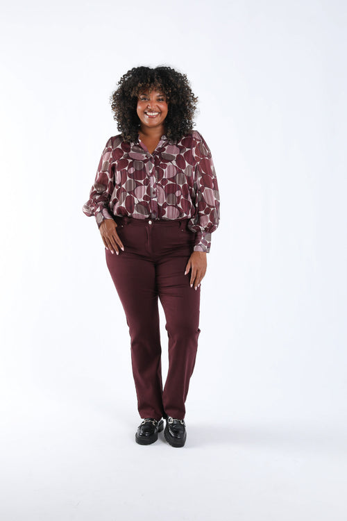 Blouse imprimé ronds avec foil-Paprika-5