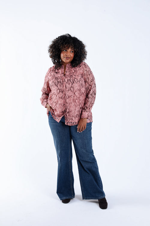 Blouse imprimé serpent avec lurex-Paprika-6