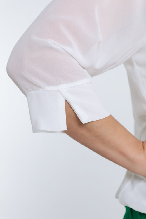 Blouse unie avec bijoux-Paprika-5