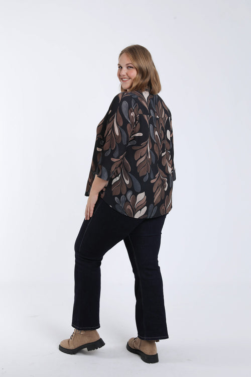 Blouse imprimé graphique-Paprika-1