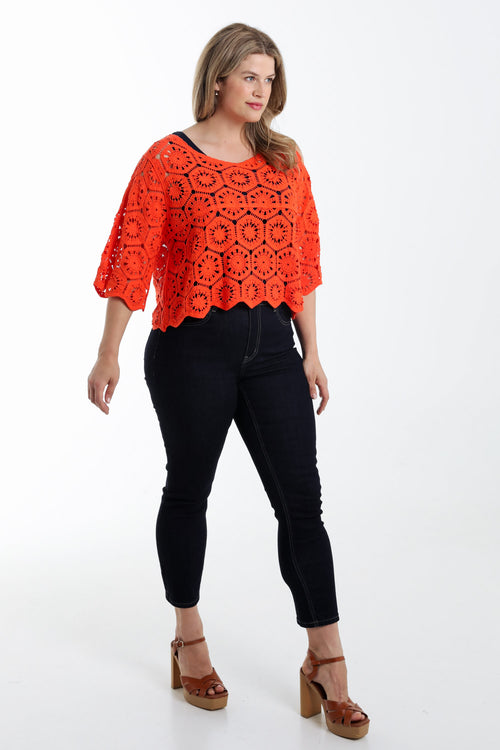 Pull en crochet uni-Paprika-8