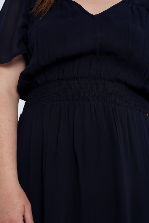Robe longue en viscose unie-Paprika-4