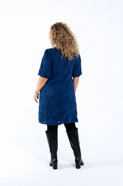Robe courte unie avec motif en relief-Paprika-1
