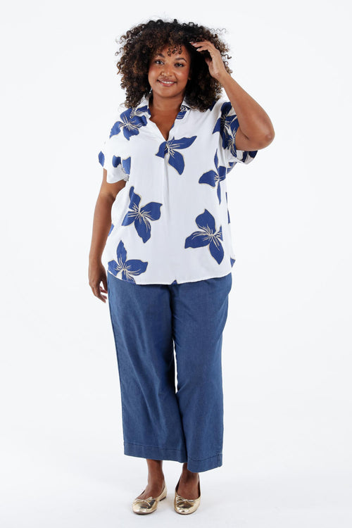 Blouse en viscose imprimé floral-Paprika-9
