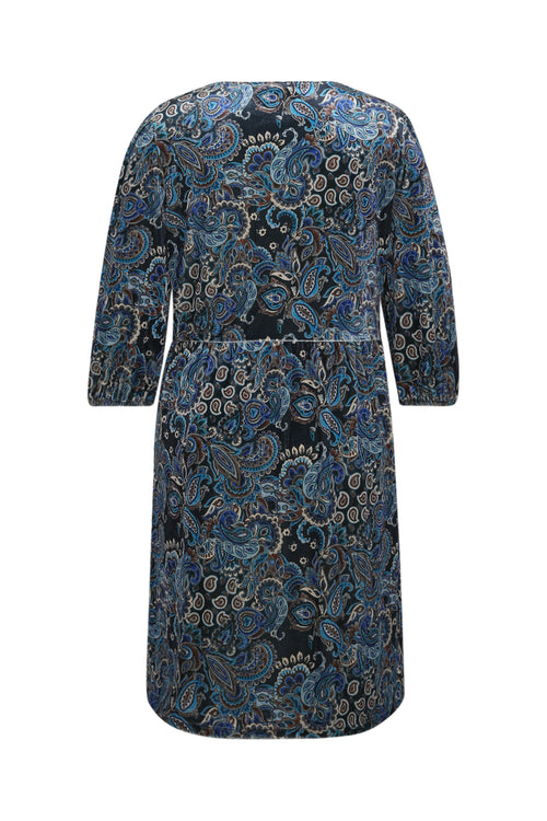 Robe en velours imprimé cachemire-Paprika-2
