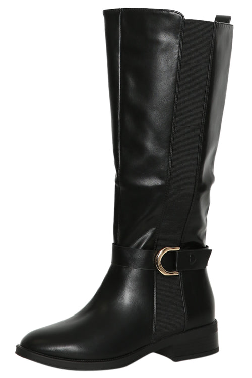 Bottes plates cavalières avec boucle-Paprika-1