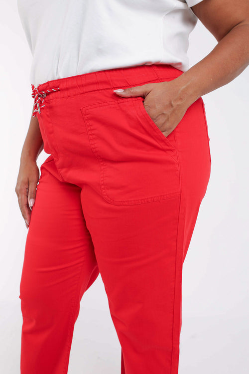 Chino en coton uni 7/8-Paprika-5