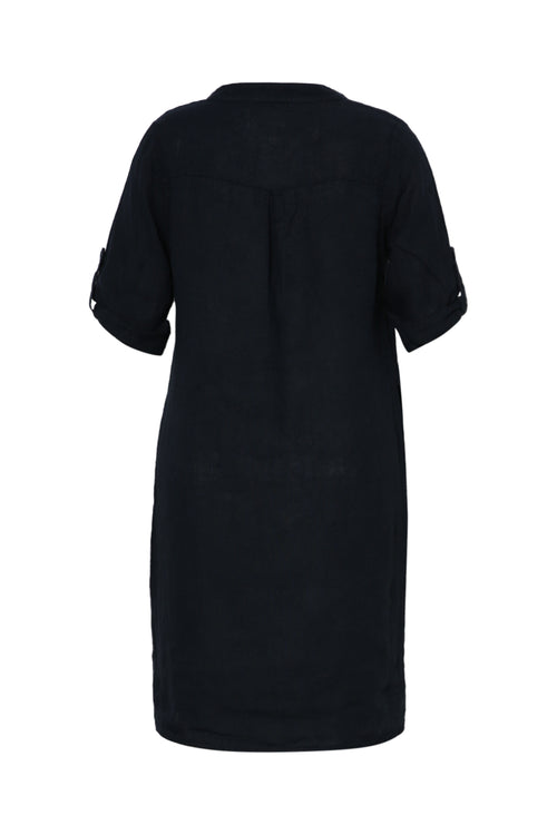 Robe tunique en lin unie-Paprika-11