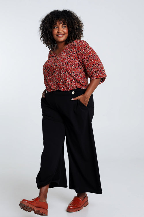 Pantalon Palazzo 7/8-Paprika-7