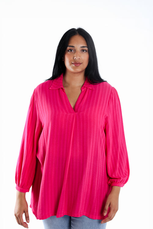 Chemise en viscose unie-Paprika-1