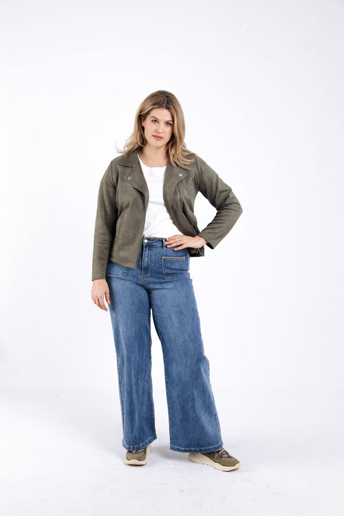 Veste perfecto effet suédine-Paprika-5