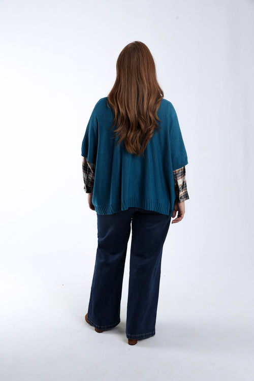 Pull court uni en viscose-Paprika-1