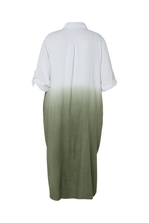 Robe chemise en lin et viscose tie&dye-Paprika-11