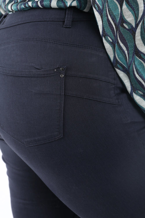 Pantalon slim 7/8 uni Louise-Paprika-5