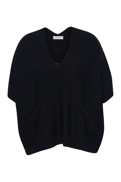 Pull court uni en viscose-Paprika-1
