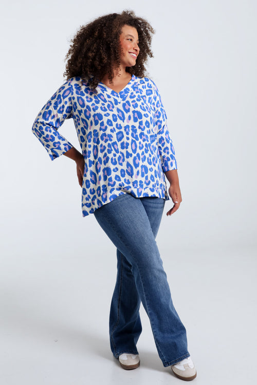 Blouse en viscose imprimé peau de bête-Paprika-7