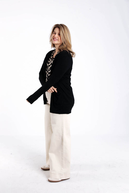 Cardigan fin en viscose uni-Paprika-8