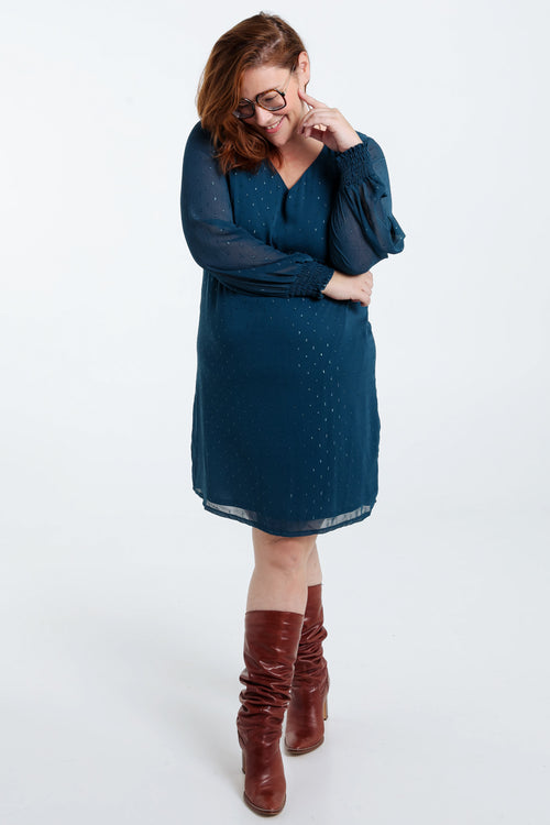 Robe en voile avec plumetis-Paprika-7