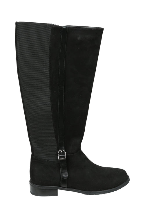 Bottes cavalières plates en suédine-Paprika-5