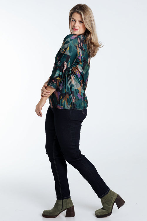 Blouse à imprimé abstrait-Paprika-7