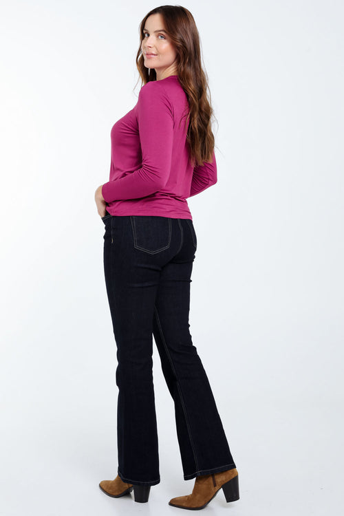 T-shirt basique uni en viscose-Paprika-2