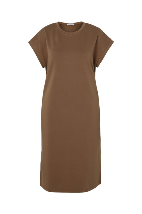 Robe longue unie en viscose-Paprika-10