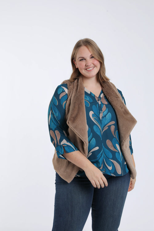 Veste en fausse fourrure-Paprika-1