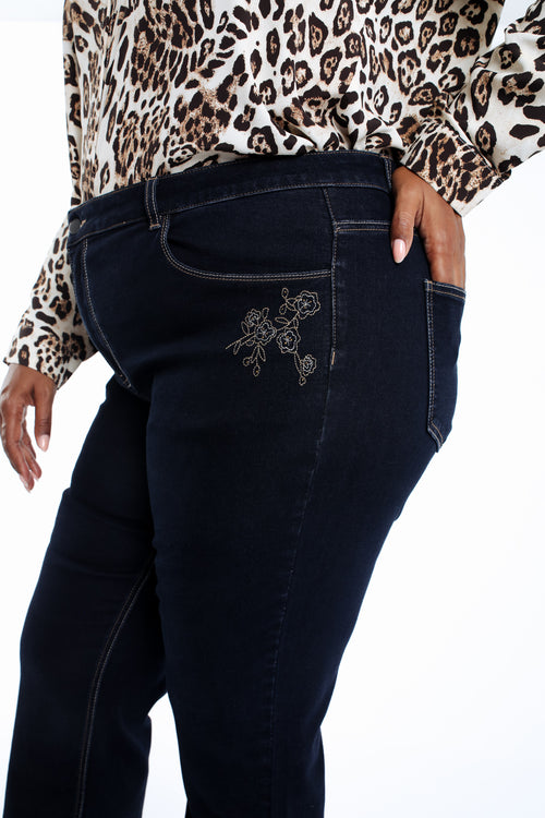 Jeans droit Mia avec broderies-Paprika-4