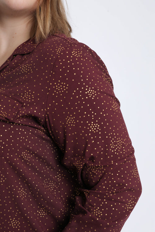 Chemisier en viscose à pois avec détail foil-Paprika-4